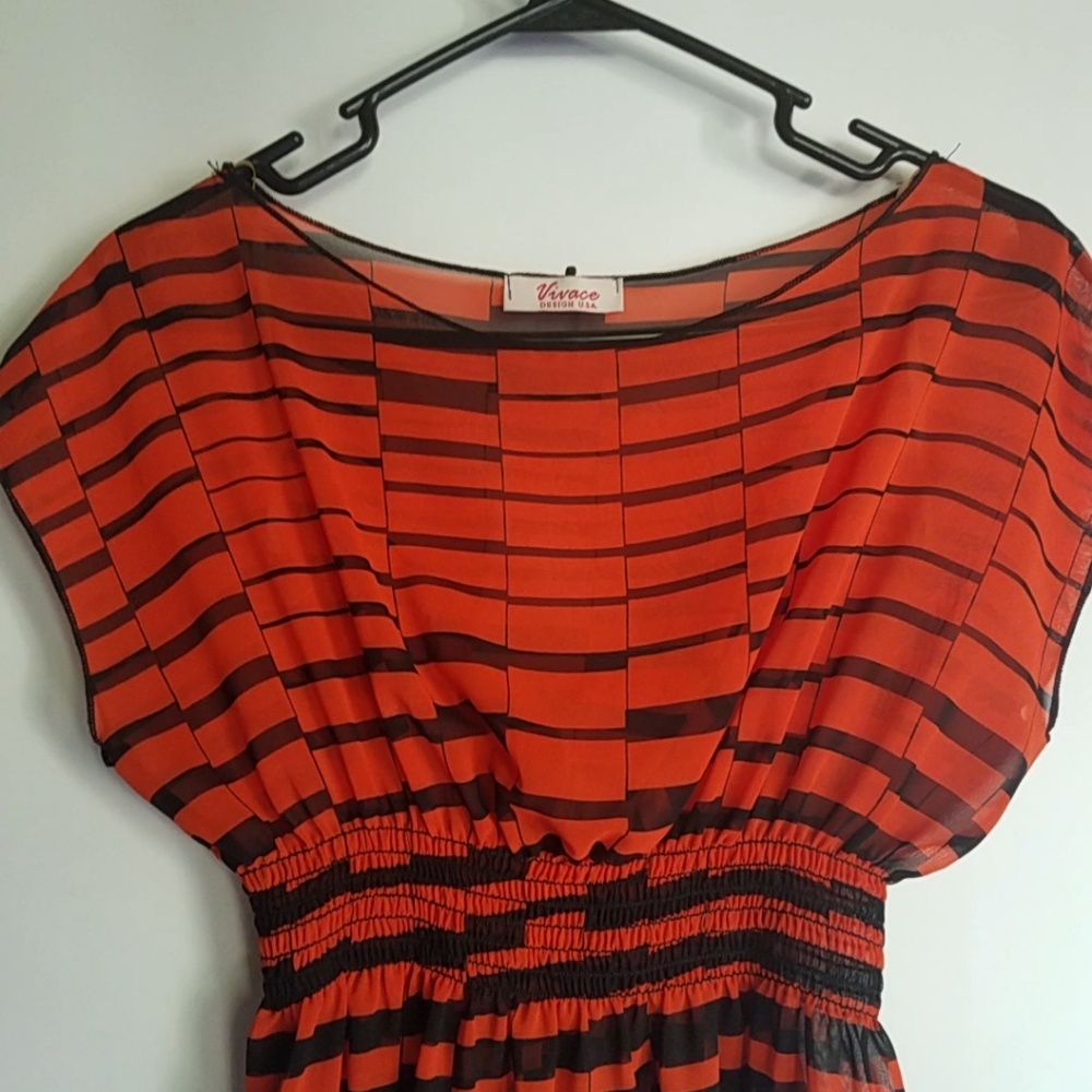 Vivace Sheer Stripes Top S NWOT